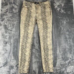 Judy Blue Jeans Women's 9/29 Skinny Fit Brown Snakeskin Stretch Denim Low Rise